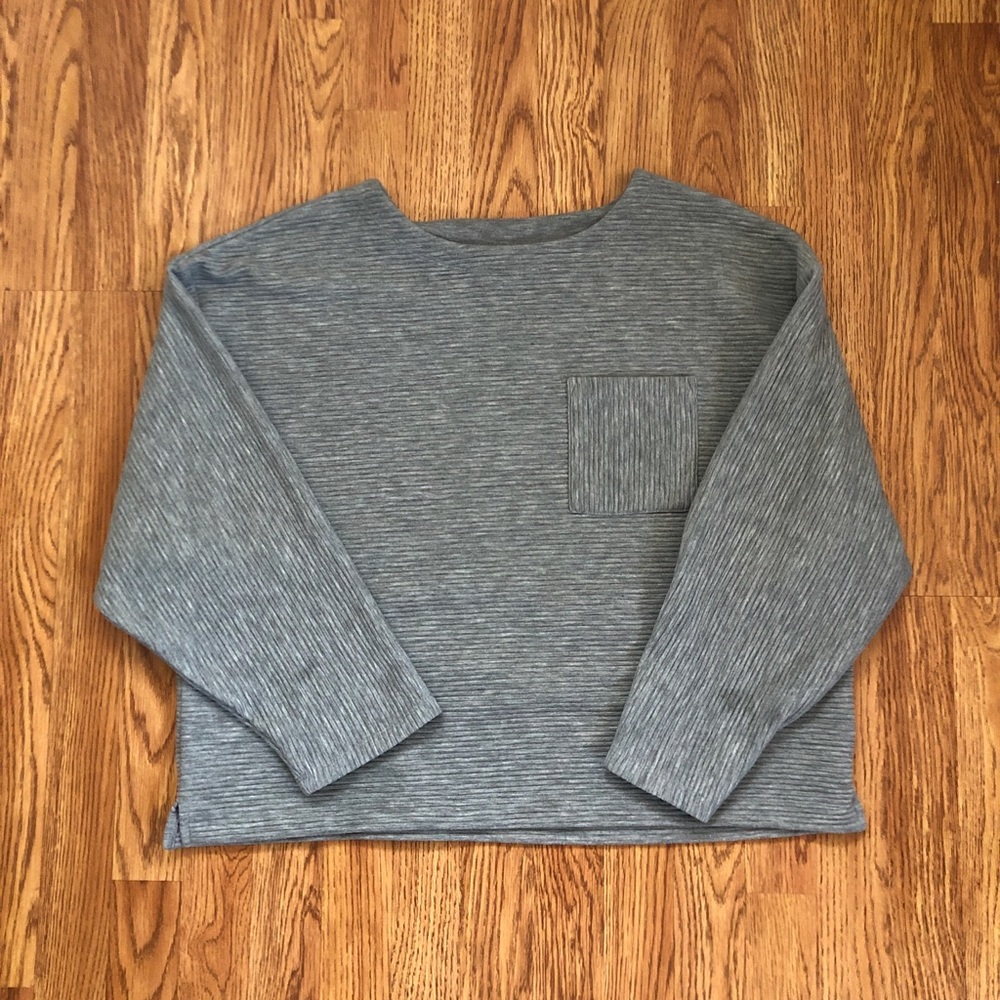 Gray ribbed sweater/long sleeve shirt - A New Day